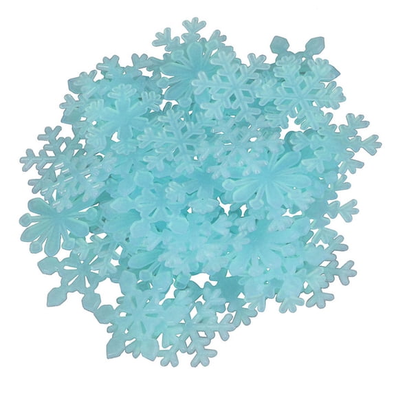 LOLIPPYY 300 Pieces Glow in The Dark Snowflake Decals for Christmas Wall Decoration and Home Decor