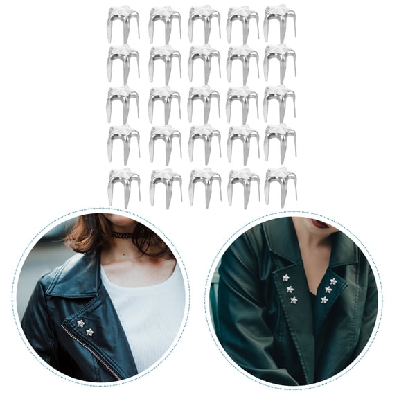 LOLIPPYY 300Pcs Metal Star Rivets with Claw Nailhead Five Pointed Star Design for Crafting Accessories