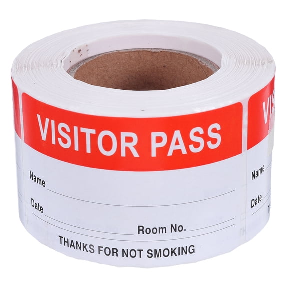 LOLIPPYY 300Pcs Red Visitor Badge Labels Self Adhesive for Professional Office Visitor Management