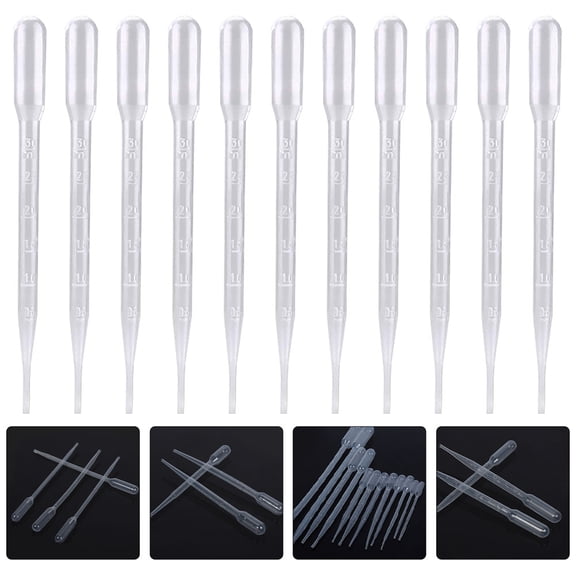 LOLIPPYY 300pcs Micro Pipettes Disposable Plastic for Essential Oil Preparation Transparent