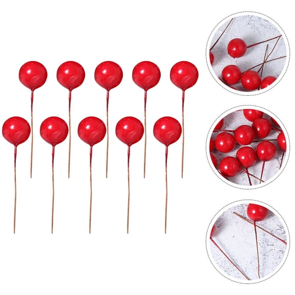 LOLIPPYY 300pcs Red Foam Cherry Decorations for Crafts, Home, Party, Projects and Floral Arrangements