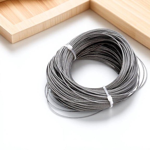 LOLIPPYY 304 Stainless Steel Wire Rope Sturdy Plated Silver Cable Rope for Stair and Aisle Railing