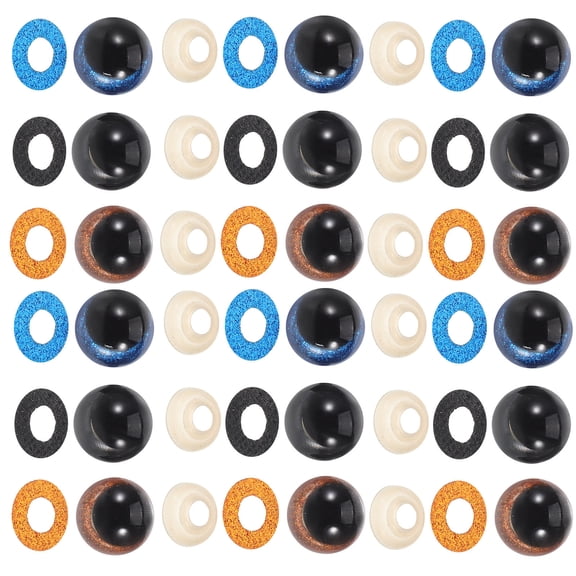 LOLIPPYY 30Pcs Animal Safety Eyes for Plush Toys Black Versatile Use for Toy Making