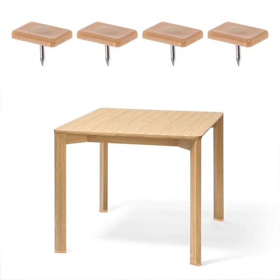 LOLIPPYY 30Pcs Chair Leg Glide Nails Plastic Light Brown High Load Capacity Furniture Pads