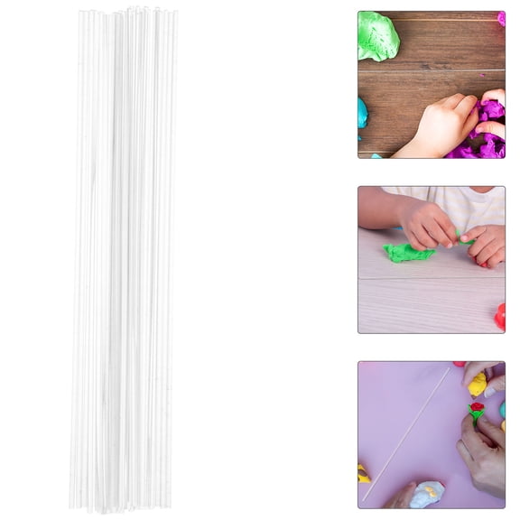 LOLIPPYY 30Pcs Clear Acrylic Sticks Transparent Solid Round Rods for Craft Projects and Display Stability