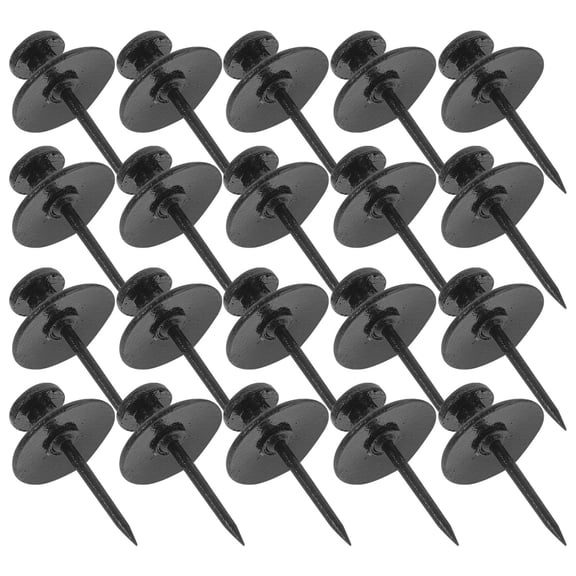 LOLIPPYY 30Pcs Compact Black Thumbtacks Convenient Flat Top Push Pins for Desk Notices Posters