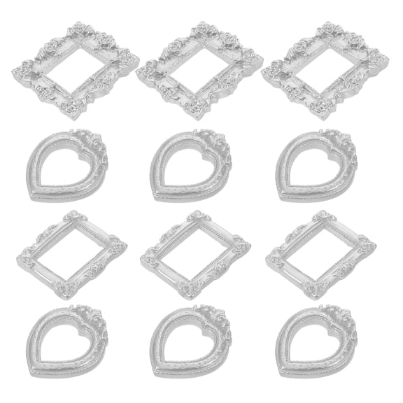 LOLIPPYY 30-Piece Mini Plated Resin Picture Frames for Dollhouse Decor, Photo Display, Crafts, Accessories