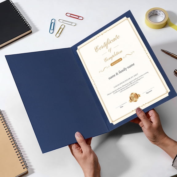 LOLIPPYY 30-Pack Dark Diploma Covers with Decorative Foil Border for Graduation Certificate Presentation and