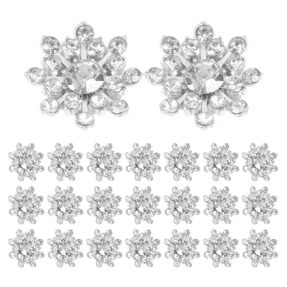 LOLIPPYY 30Pcs Elegant Snowflake Rhinestone Buttons for Sweater Shirt Suit and Craft Projects