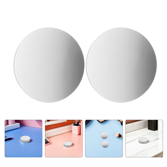 LOLIPPYY 30Pcs Flat Round Acrylic Mirror Tiles Self Adhesive Stick on Mirrors for Modern