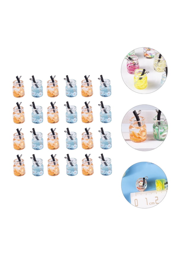 30Pcs Fruit Charms Jewelry Making Realistic Appearance Plastic Pendants for Crafts