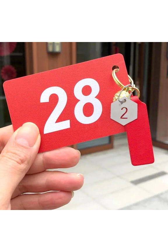 30Pcs Hexagon Stainless Steel Number Keychains for Secure Number Labeling