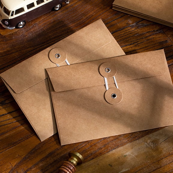 LOLIPPYY 30Pcs Kraft Paper Envelopes Vintage Envelope Light Brown for Letter Writing Storage