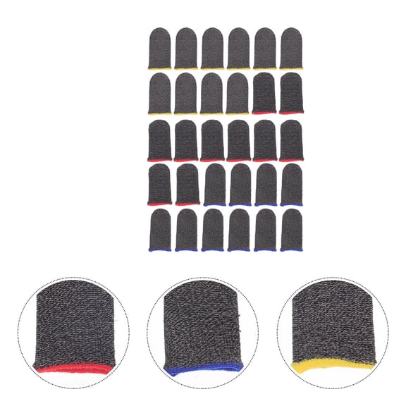 LOLIPPYY 30Pcs Lightweight Breathable Finger Sleeves for Gaming Comfortable Finger Protectors