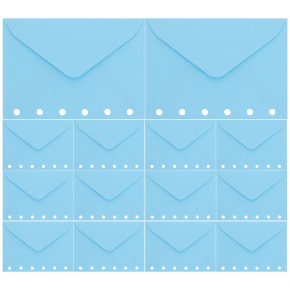 LOLIPPYY 30Pcs Loose Leaf File Pockets Blue for Cash Stuffing Binder and Document Organization