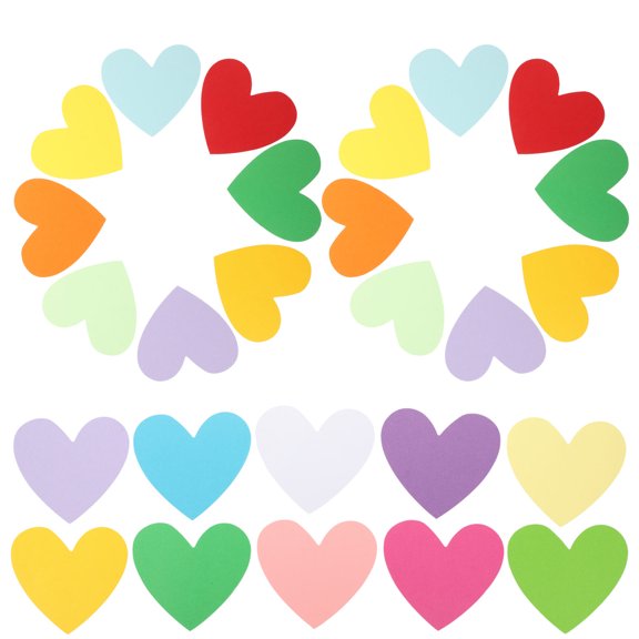 LOLIPPYY 30Pcs Lovable Heart Shape Paper Cutouts Assorted Colors for Decorative Wall and Bulletin Board Use