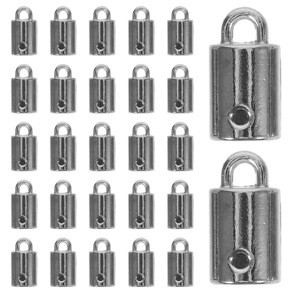 LOLIPPYY 30Pcs Metal Cord End Caps with Rope Hook Fastener for Barrier Rope and Queue Divider