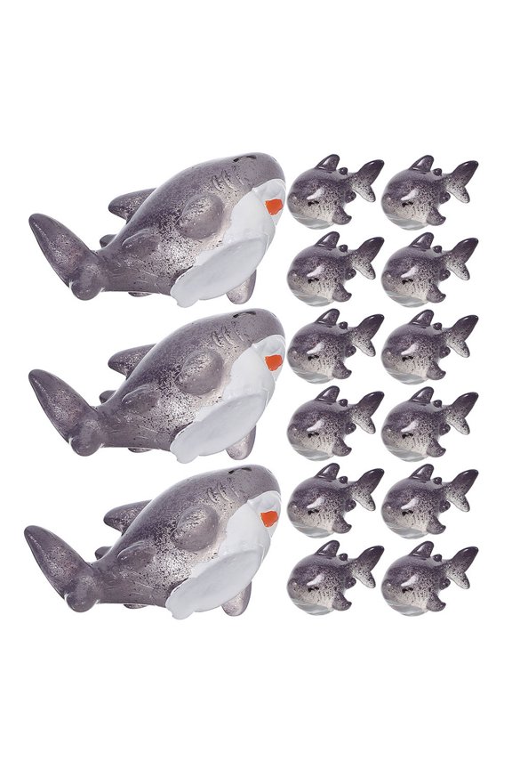 30Pcs Mini Marine Animal Shark Figurings Grey Resin for Study Decoration