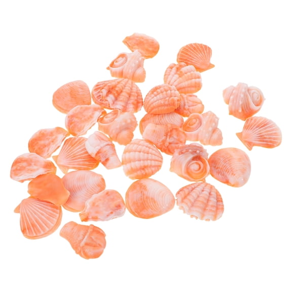 LOLIPPYY 30Pcs Orange Resin Fake Seashells for Betta Tank Decor and Tropical Aquarium Landscape Decoration