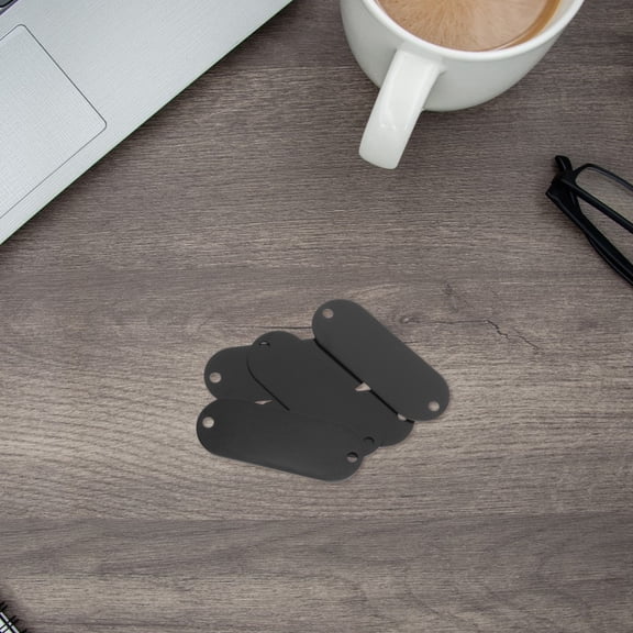 LOLIPPYY 30Pcs Oval Black Aluminum Alloy Name Plates Blank for Desk Door Wall Engraving