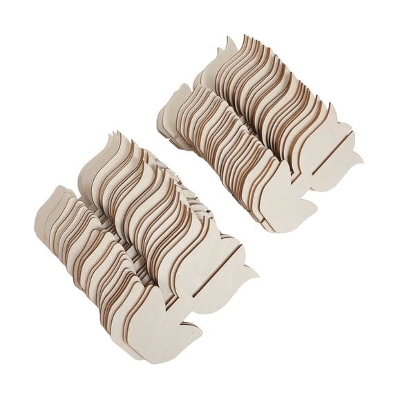 LOLIPPYY 30 Pieces Paintable Wooden Flower Cutouts for Crafts, Khaki Rustic Spring Decorations, Art Supplies
