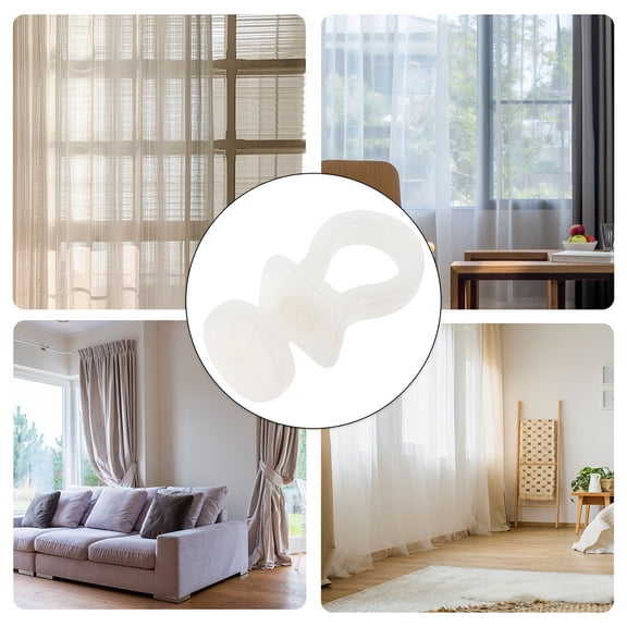 LOLIPPYY 30Pcs Plastic Curtain Track Rollers Beige Quiet Operation Smooth Slide for Versatile Home Curtains