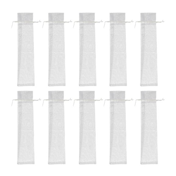 LOLIPPYY 30Pcs Plated Silver Organza Drawstring Bags for Multi Purpose Storage and Packaging
