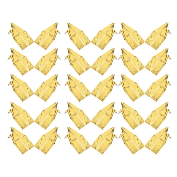 LOLIPPYY 30Pcs Prefolded Gold Origami Crane Hanging Decoration for Wedding Celebration