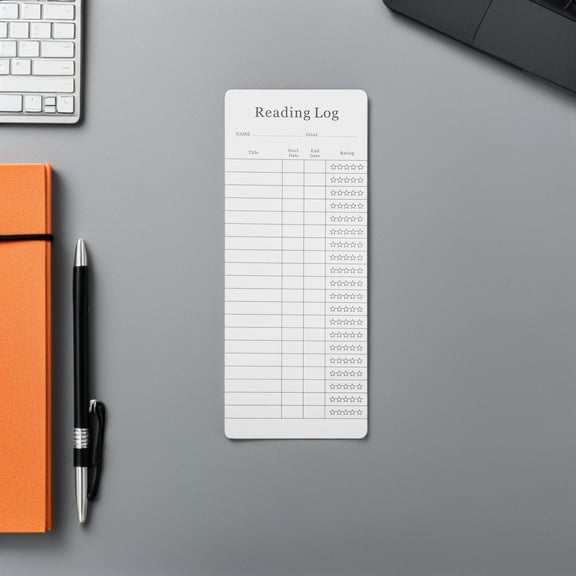 LOLIPPYY 30Pcs Reading Tracking Bookmark with Sections for Book Titles Dates Ratings White Paper