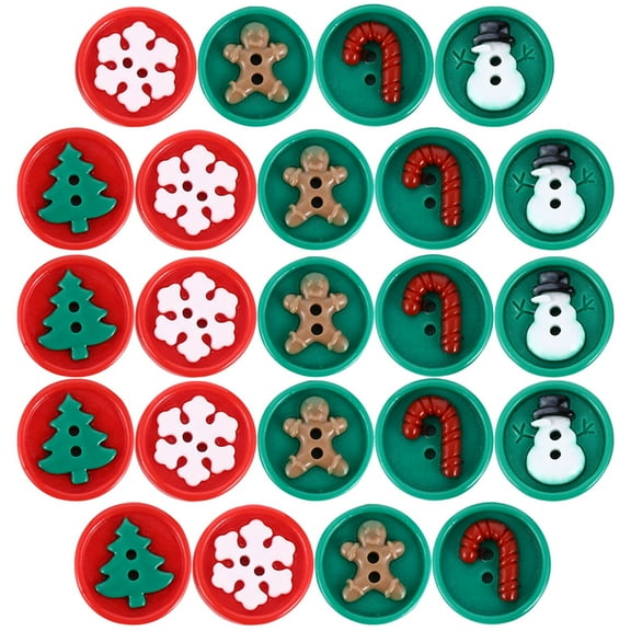 LOLIPPYY 30 Pieces Resin Sewing Buttons for Clothes, Decorative Handmade Craft Supplies for Christmas and Projects