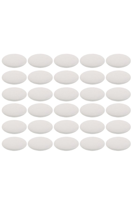 30Pcs Round White Fabric Covered Buttons for Sewing on Blouses Suits and Bridal Wear