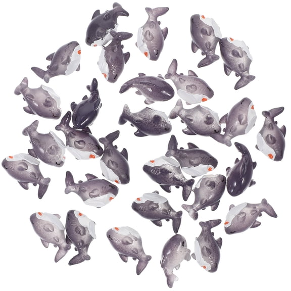 LOLIPPYY 30Pcs Shark Figurine Shark Figurines Decor Black Resin Tabletop Decoration Family Friends
