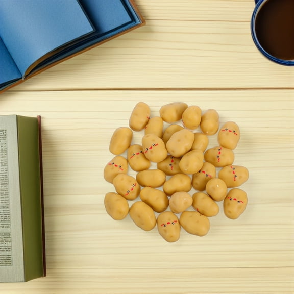 LOLIPPYY 30Pcs Small Artificial Potatoes Durable Resin Yellow Potato Figurines for Festive and Everyday Decor