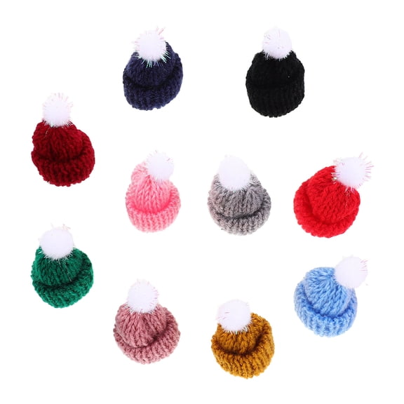 LOLIPPYY 30Pcs Small Knitted Hats for Crafting Holiday Decorations in Assorted Colors