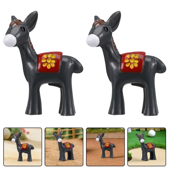 LOLIPPYY 30Pcs Small Resin Donkey Statues for Bonsai Landscape and Home Decor Light Grey
