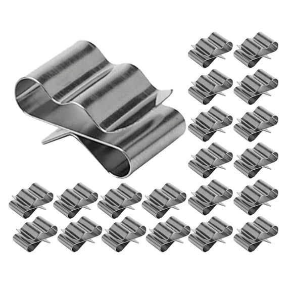 LOLIPPYY 30Pcs Stainless Steel Silver Wire Clips Cable Clamps for Solar Panel and Trailer Frame Wire Management