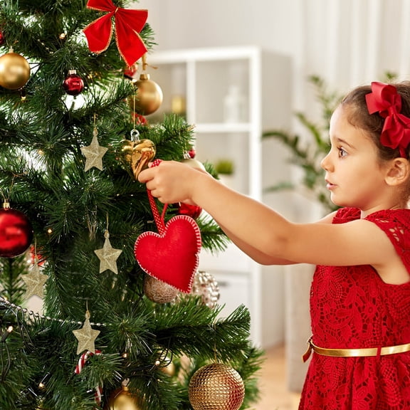 LOLIPPYY Golden Star Hanging Decorations, Simple Styling for Christmas Party, 30Pcs