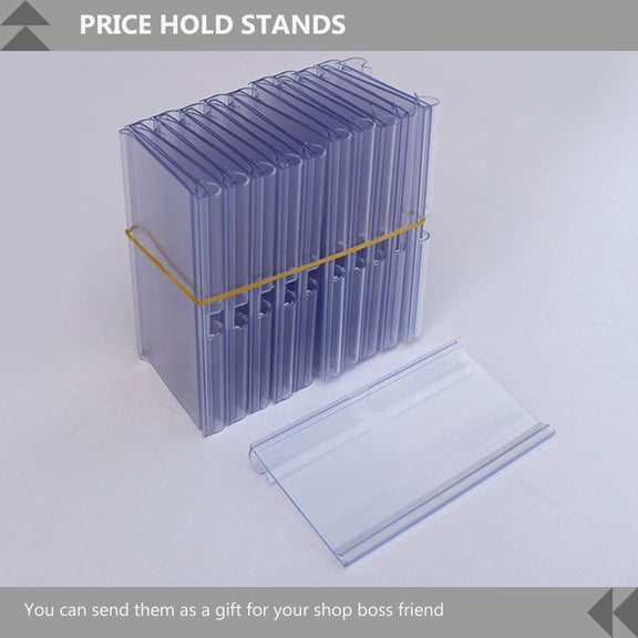 LOLIPPYY 30Pcs Transparent Plastic Price Hold Stands for Shelf Labeling and Price Cards