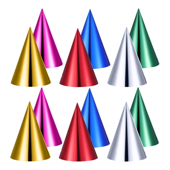 LOLIPPYY 30Pcs Vibrant Multicolor Paper Party Hats Cone Shape with Elastic Band for Wedding New Year Parties