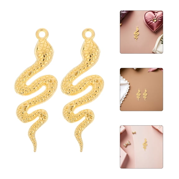 LOLIPPYY 30Pcs Vintage Snake Charms Pendant Set Zinc Alloy Animal Shaped Dangle Charms for Jewelry Making