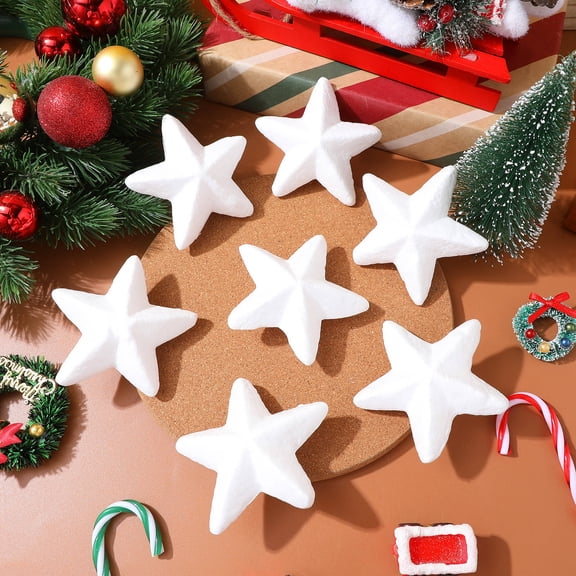 LOLIPPYY 30Pcs White Ball Decorations Star Shape for DIY Craft and Ornament Making Projects