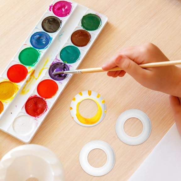 LOLIPPYY 30Pcs White Foam Circles for Crafts Blank Foam Rings for Holiday Decorations