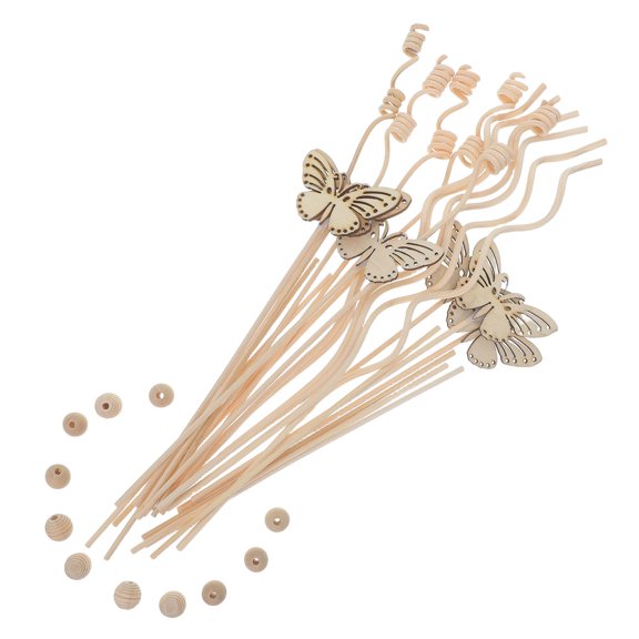 LOLIPPYY 30Pcs Wooden Reed Diffuser Replacement Sticks Khaki Decorative Oil Diffuser Accessories