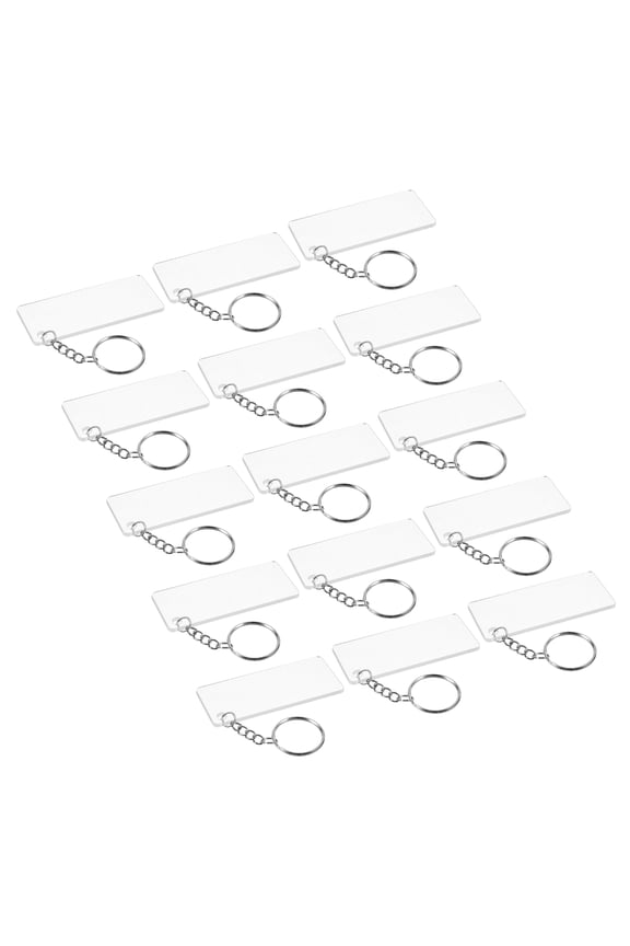 30Sets Durable Acrylic DIY Keychain Kit White Blank Multi Function Key Accessories