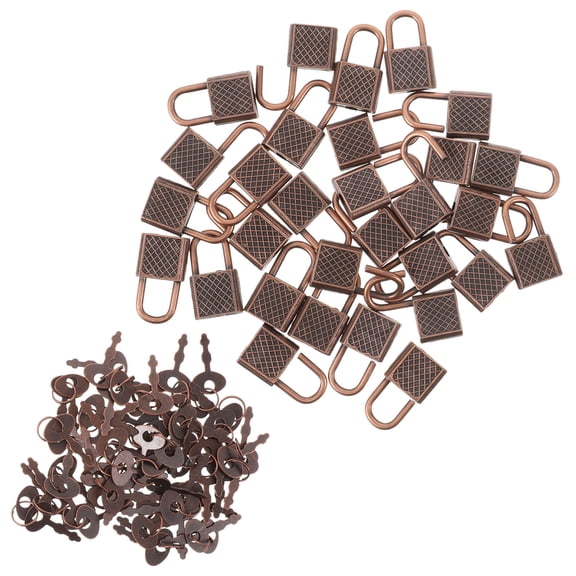 LOLIPPYY 30Sets Small Metal Padlock with Key Retro Style Lock for Storage Box Or Party