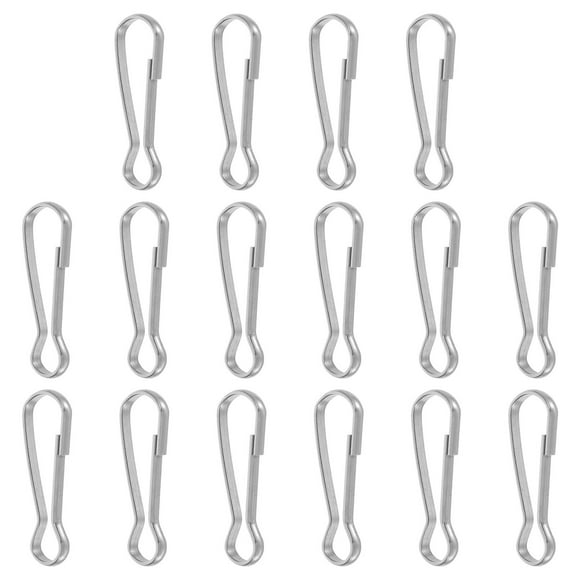 LOLIPPYY 30pcs Adjustable Flagpole Clips Weather Resistance Silver Flag Pole Parts