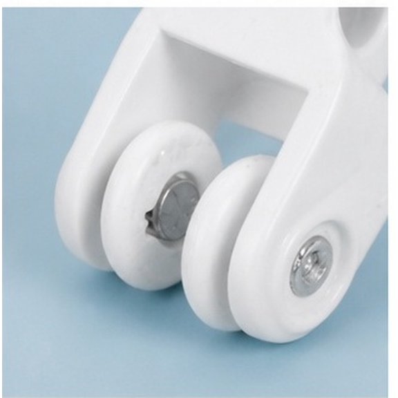 LOLIPPYY 30pcs Curtain Track Roller Hooks White Iron Abs Glider Hooks