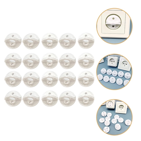 LOLIPPYY 30pcs White ABS Electrical Socket Safety Covers Caps for Home Childproofing