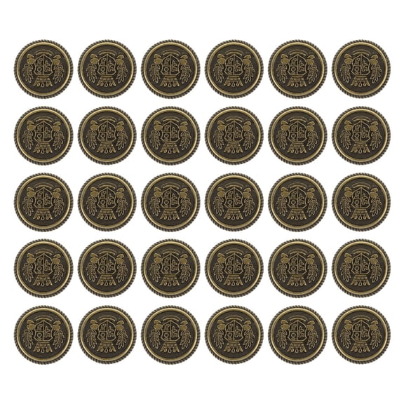 LOLIPPYY 30pcs Hand-Made Craft Buttons Zinc Alloy Coffee Decorative Accessories for School Uniforms