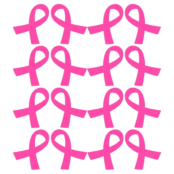 LOLIPPYY 320Pcs Pink Ribbon Week Supplies Pink Cancer Ribbon Stickers for Public Welfare Decoration